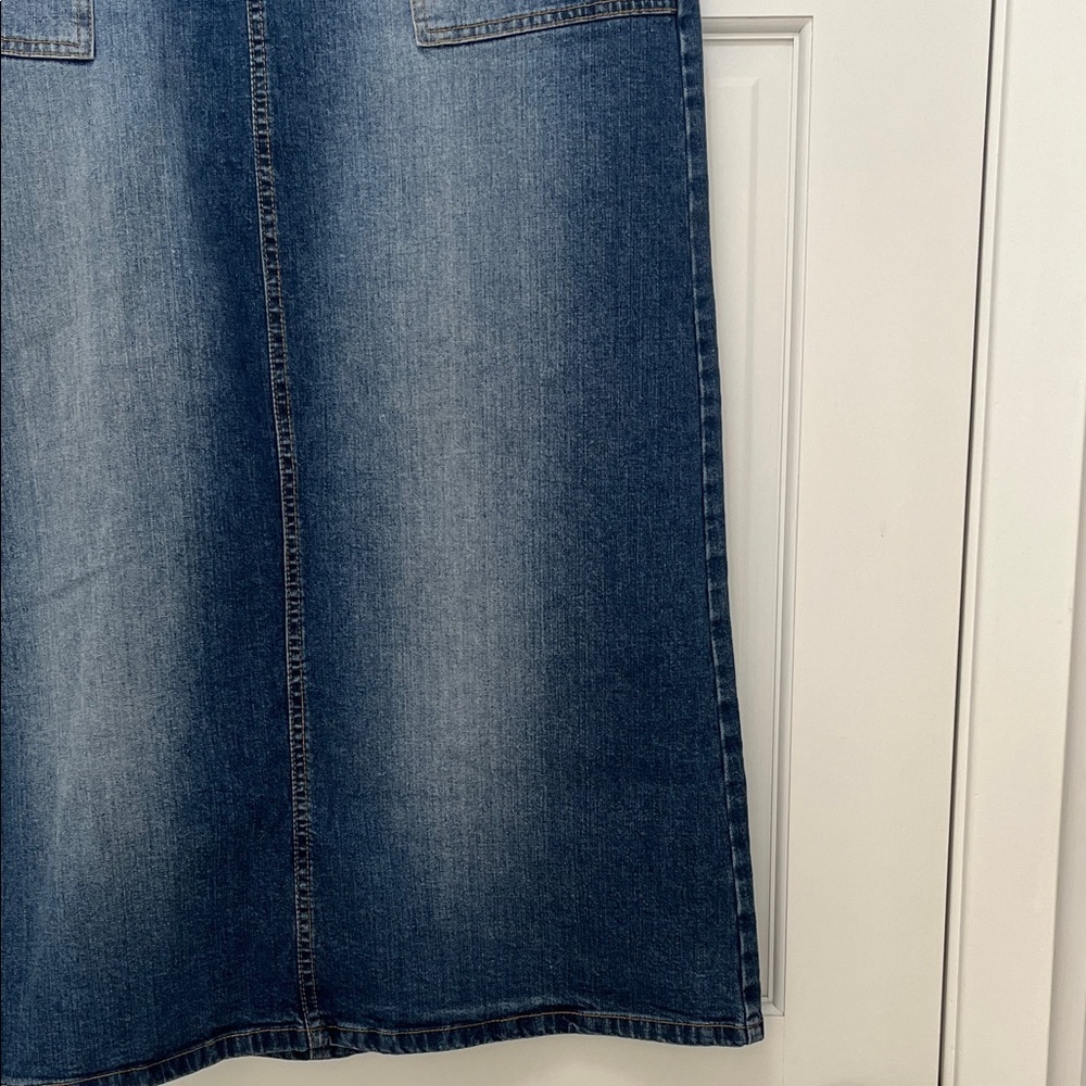 90s Y2k Retro Saint Tropez West Maxi Denim Skirt - Size 8 - Picture 8 of 16